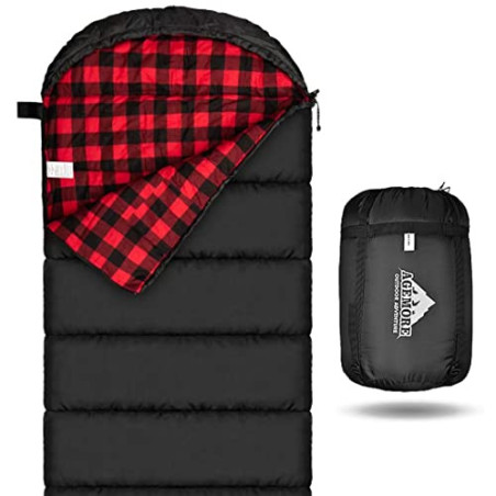Mcota Schlafsack aus Baumwollflanell für Erwachsene, Futter aus 100% Baumwolle, Schlafsack für Camping, Wandern, Reisen, leic