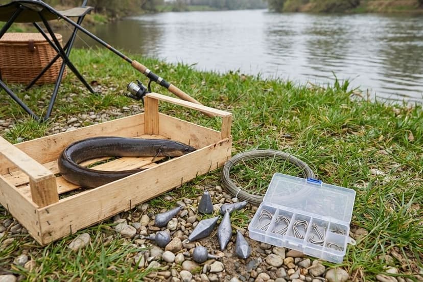 Klassisches Grundangel-Setup für Aal mit Laufblei-Montage und elektronischem Bissanzeiger