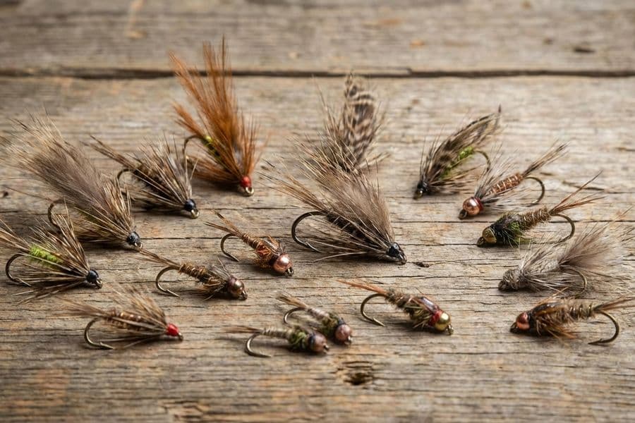 Äsche mit Köderauswahl - Nymphen und Fliegen für erfolgreiches Äschenangeln