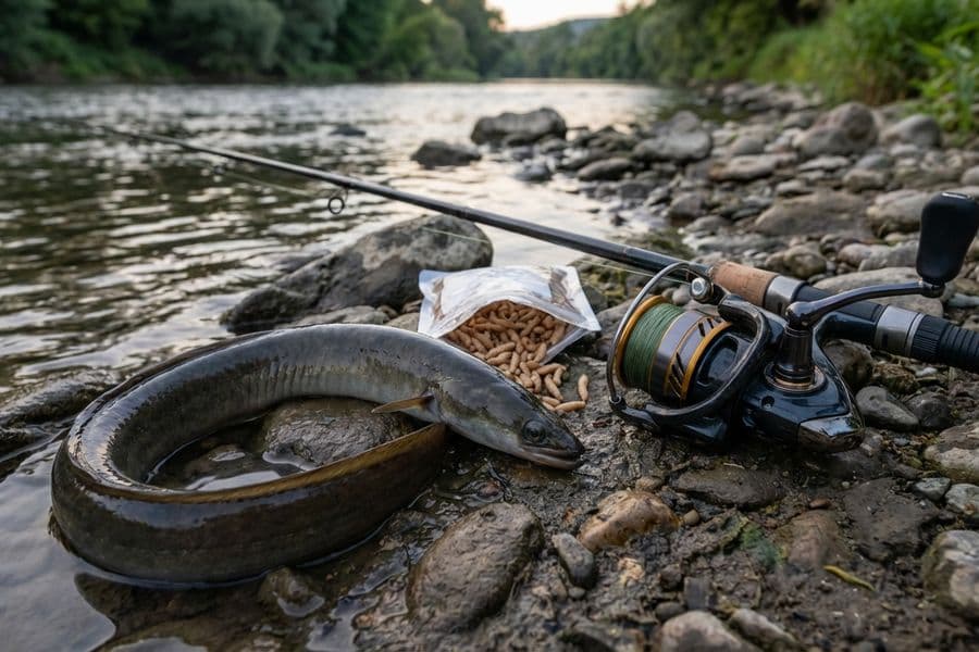 Madenbündel für Aalangeln – richtig angeködert