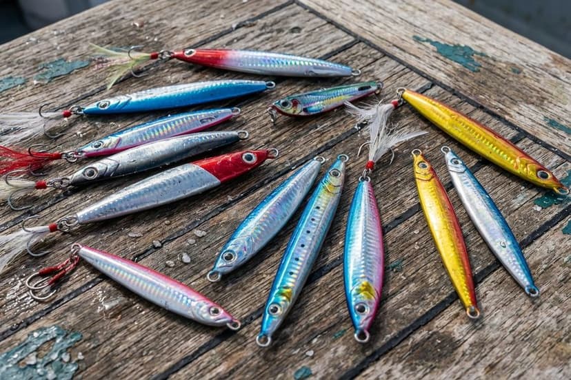 Angler beim Pilken vom Boot auf der Ostsee mit schwerem Pilker
