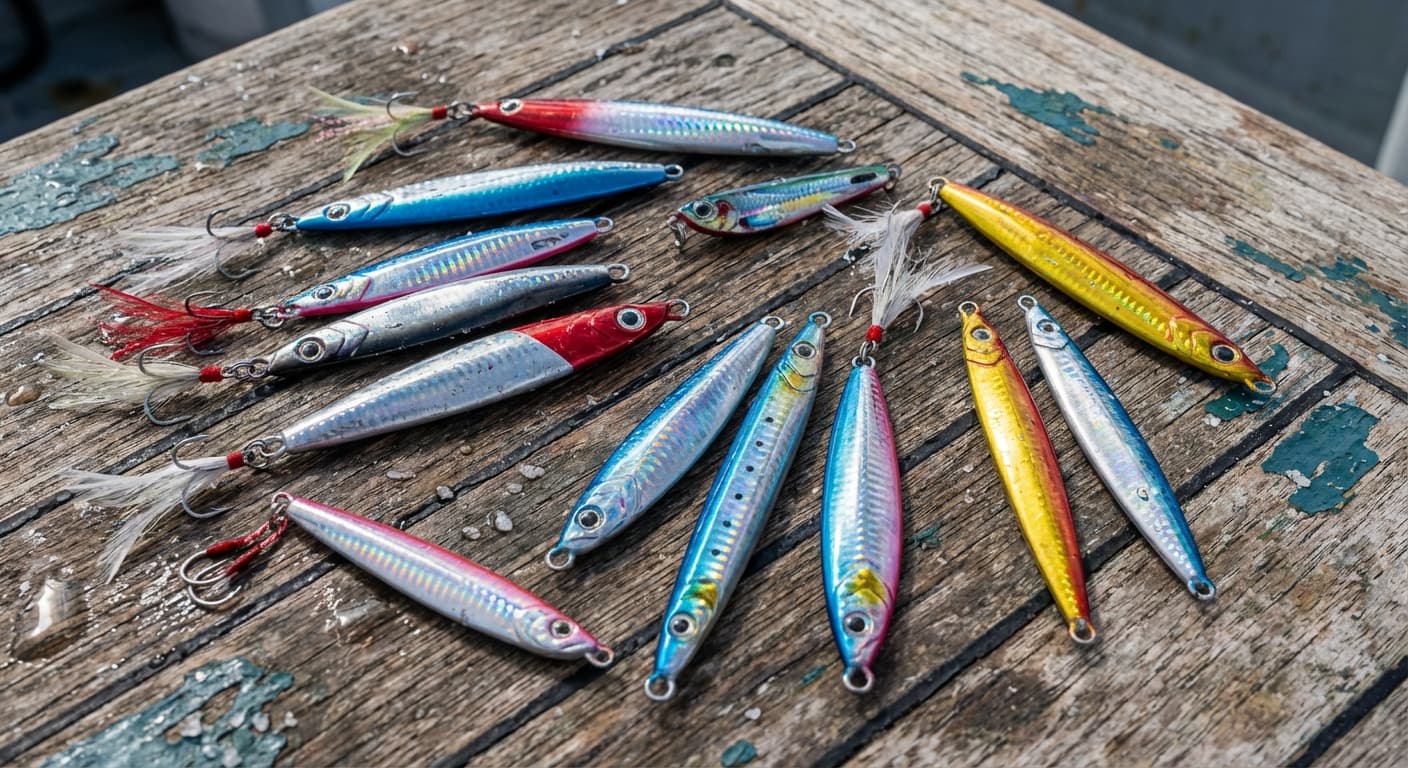 Angler beim Pilken vom Boot auf der Ostsee mit schwerem Pilker