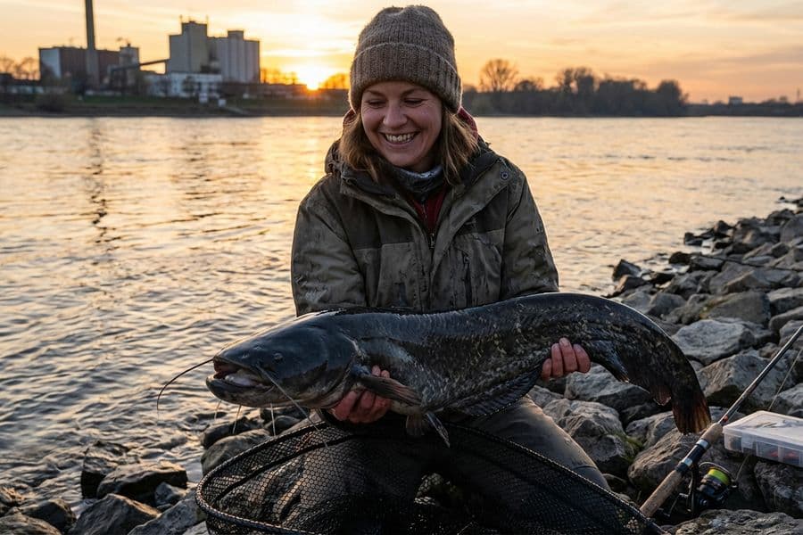 Welsangeln am Rhein: Kapitale Waller fangen