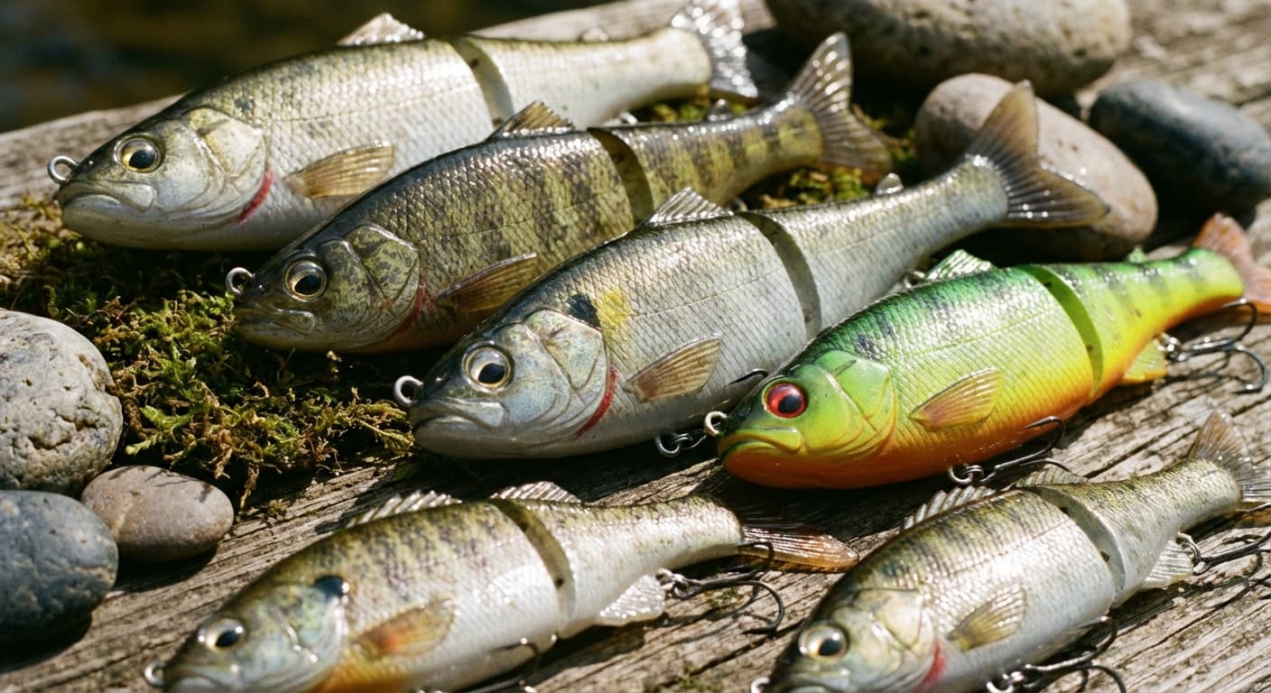 Angler beim Swimbait-Angeln auf kapitalen Hecht im See