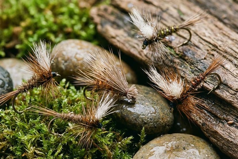 Trockenfliege schwimmt perfekt auf der Wasseroberfläche beim Fliegenfischen