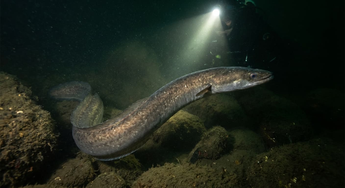 Aal wird nachts gefangen - Nachtangeln mit Kopflampe