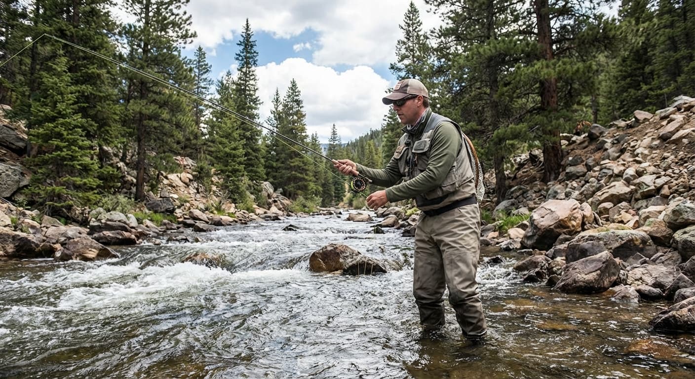 Äschenangler beim Euro Nymphing im Gebirgsfluss