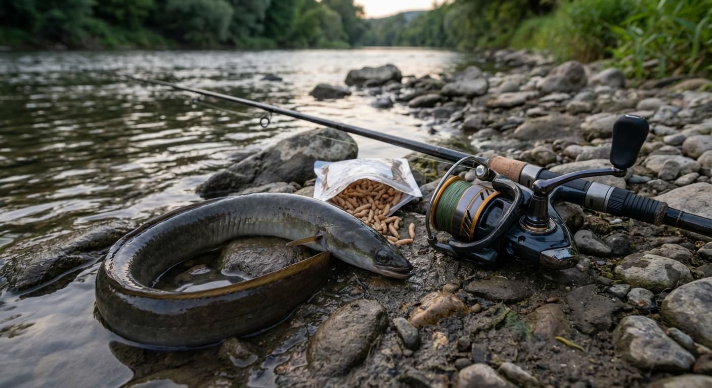 Madenbündel für Aalangeln – richtig angeködert