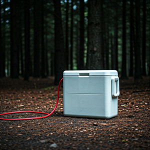 Thermoelektrische Kühlbox im Wald